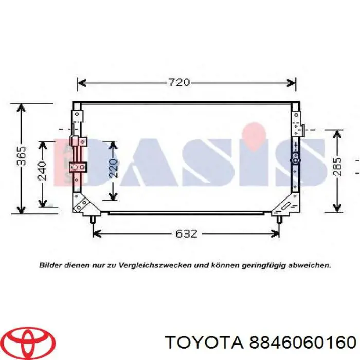 8846060160 Toyota condensador aire acondicionado