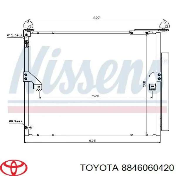 8846060420 Toyota condensador aire acondicionado