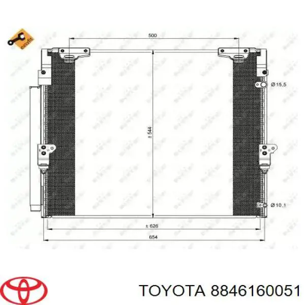 8846160051 Toyota condensador aire acondicionado