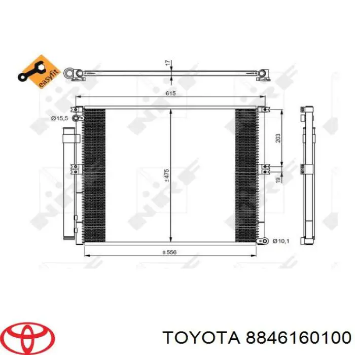8846160100 Toyota condensador aire acondicionado