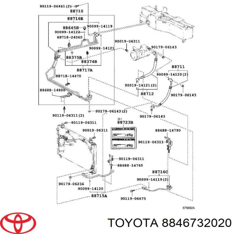 Aire acondicionado capacitor Toyota 8846732020 precio, desde 8,24 EUR
