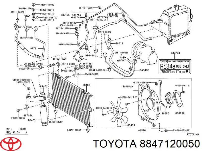 8847120050 Toyota receptor-secador del aire acondicionado