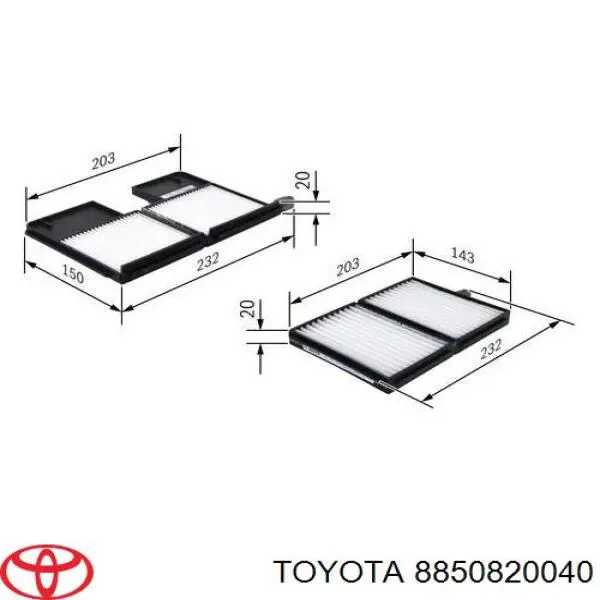 8850820040 Toyota filtro habitáculo
