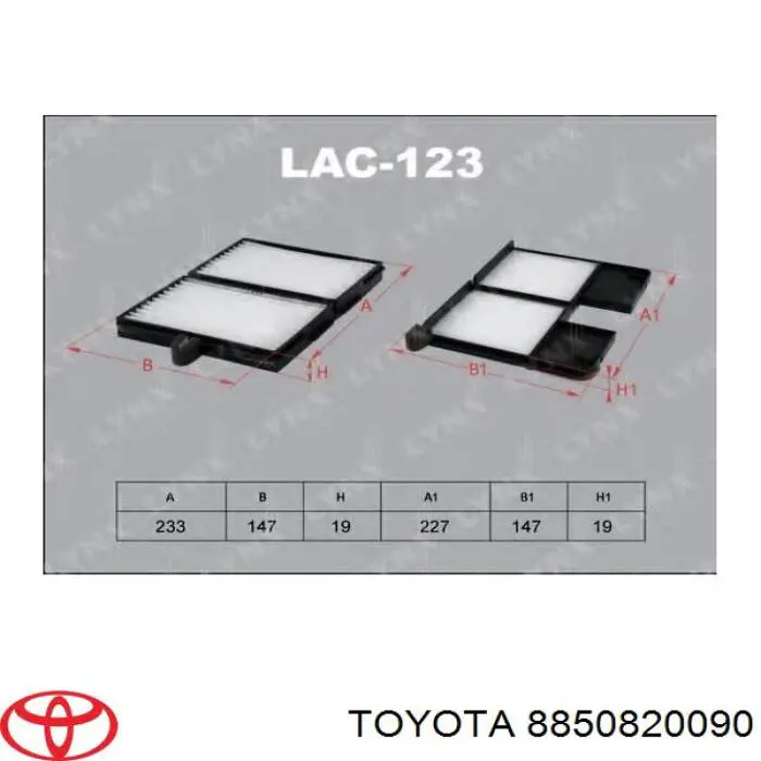 8850820090 Toyota filtro habitáculo