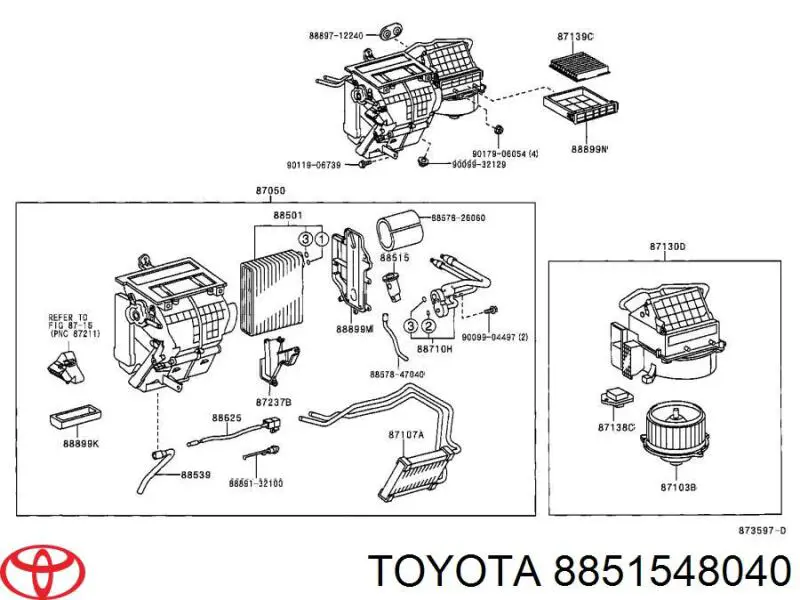 Comprar 8851548040 Toyota Válvula TRV del aire acondicionado