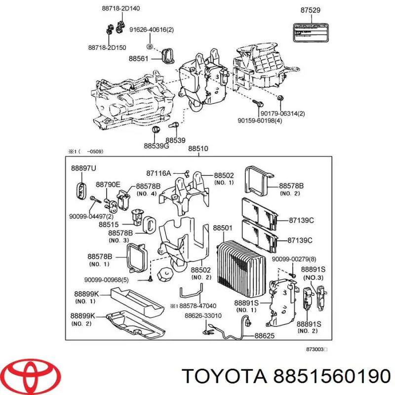 Válvula TRV, aire acondicionado para Toyota 4Runner (GRN21, UZN21)
