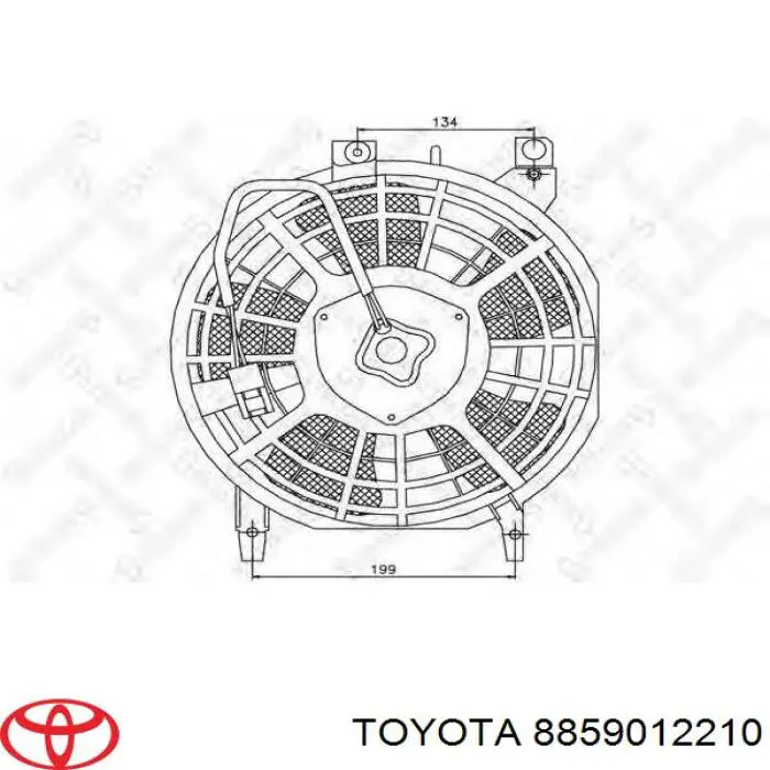 8859012210 Toyota difusor de radiador, aire acondicionado, completo con motor y rodete