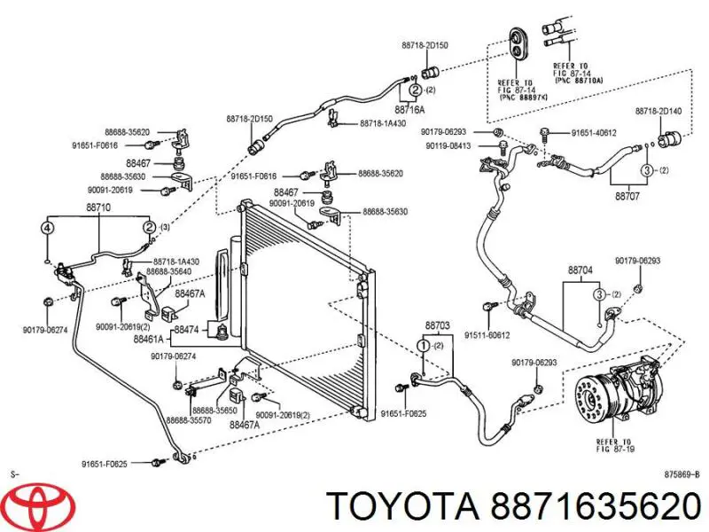 Manguera de aire acondicionado de condensador a evaporador Toyota 8871635620 precio, desde 119,56 EUR