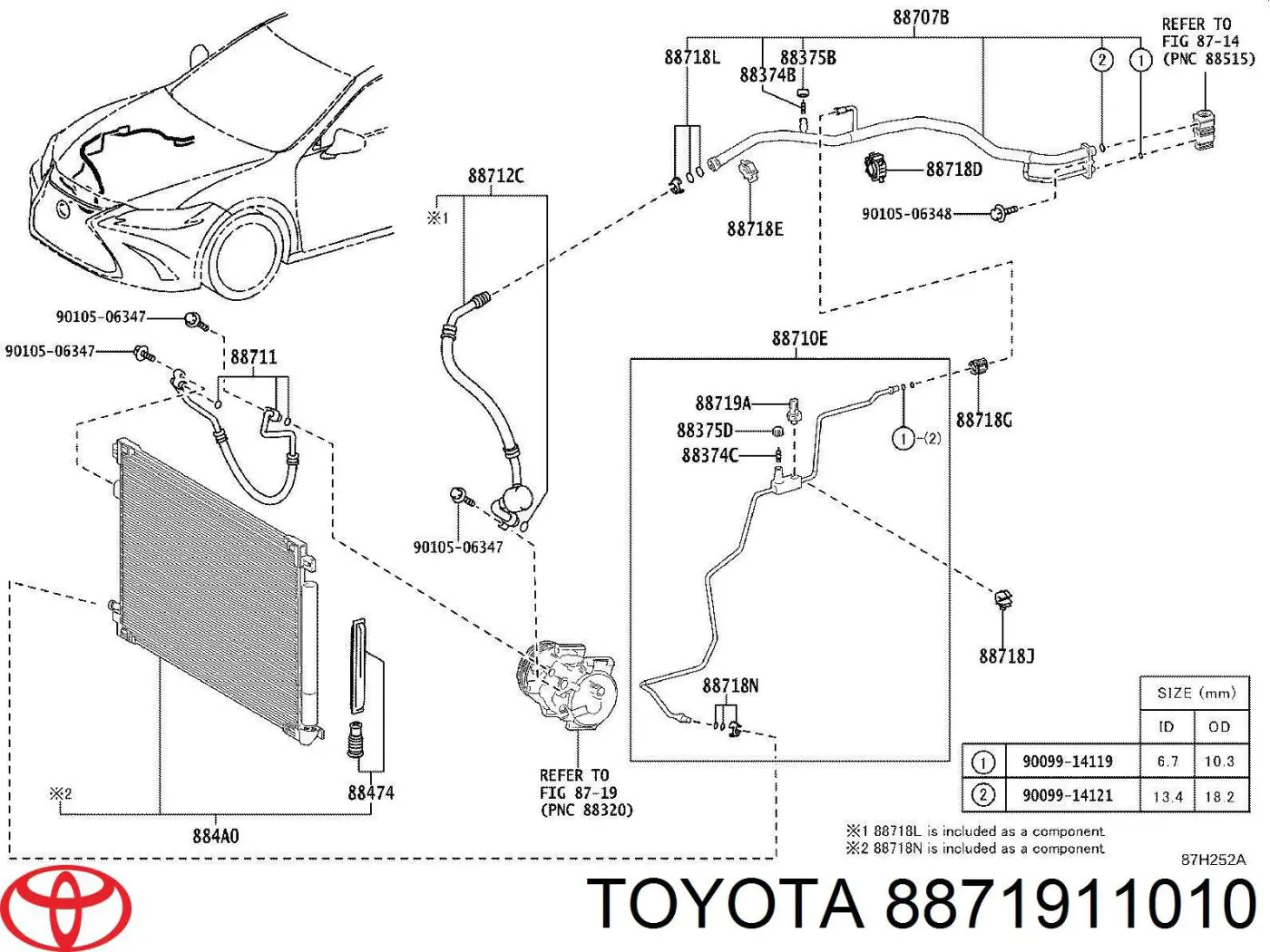 Comprar 8871911010 Toyota Válvula TRV del aire acondicionado