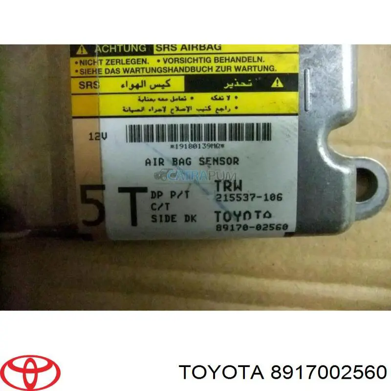 8917002560 Toyota procesador del modulo de control de airbag