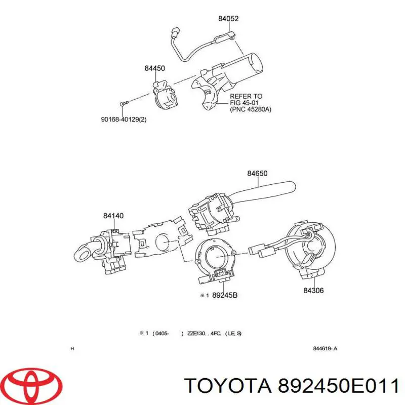 892450E011 Toyota sensor ángulo dirección