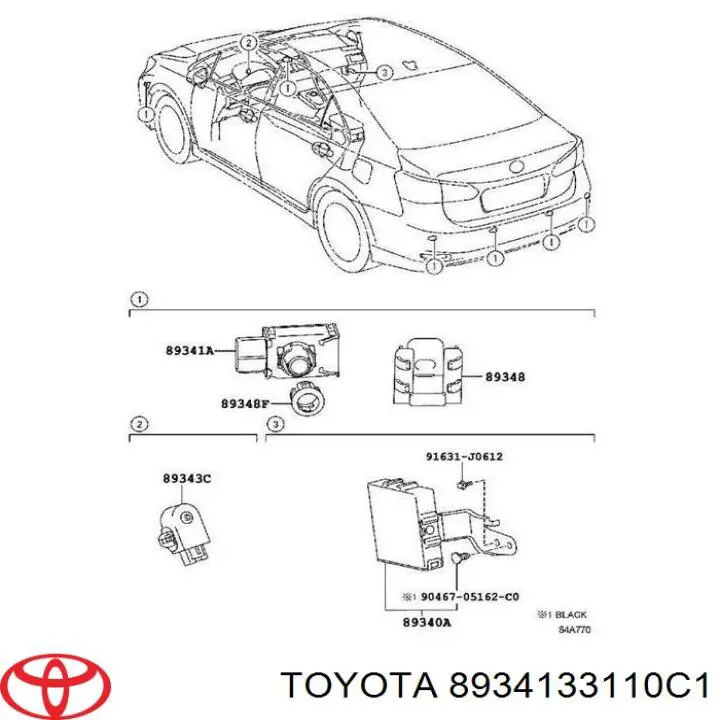 8934133110C1 Toyota sensor de aparcamiento trasero