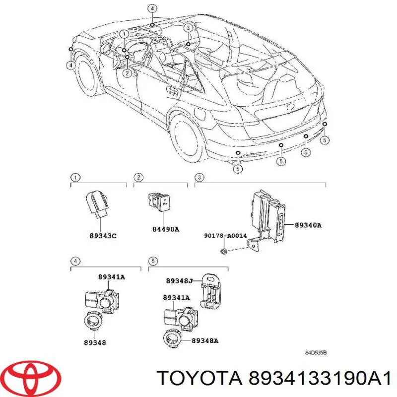 8934133190A1 Toyota sensor alarma de estacionamiento (packtronic Frontal)