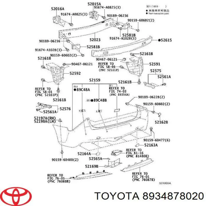 8934878020 Toyota soporte para sensor de estacionamiento delantero lateral