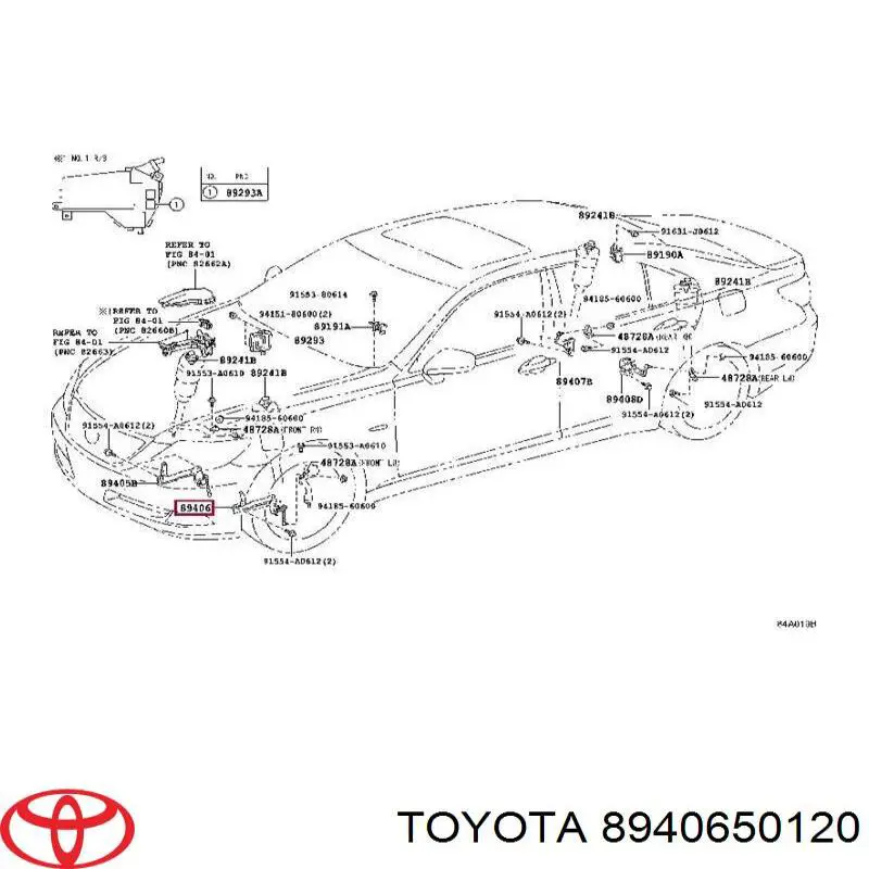 8940650120 Toyota sensor, nivel de suspensión neumática, delantero izquierdo