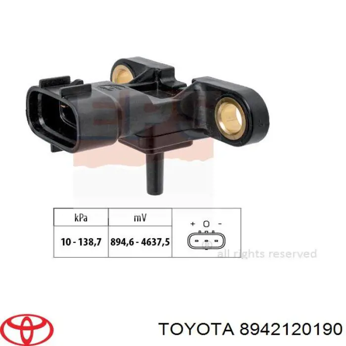 Sensor, presión colector de admisión  Toyota 8942120190 precio, desde 53,72 EUR