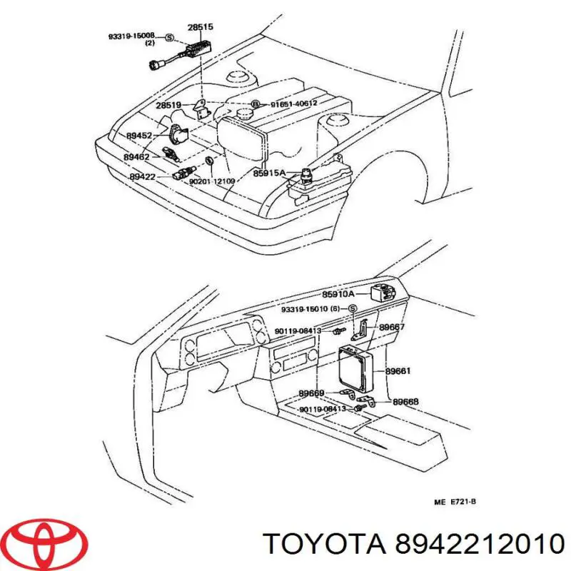 8942212010 Toyota sensor de temperatura del refrigerante