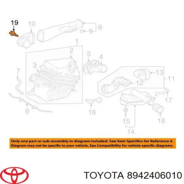 8942406010 Toyota sensor, temperatura del aire de admisión