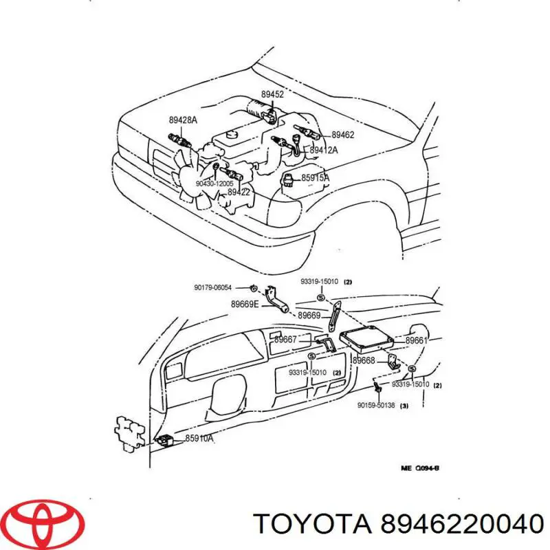 Sensor de aceleración Toyota 8946220040