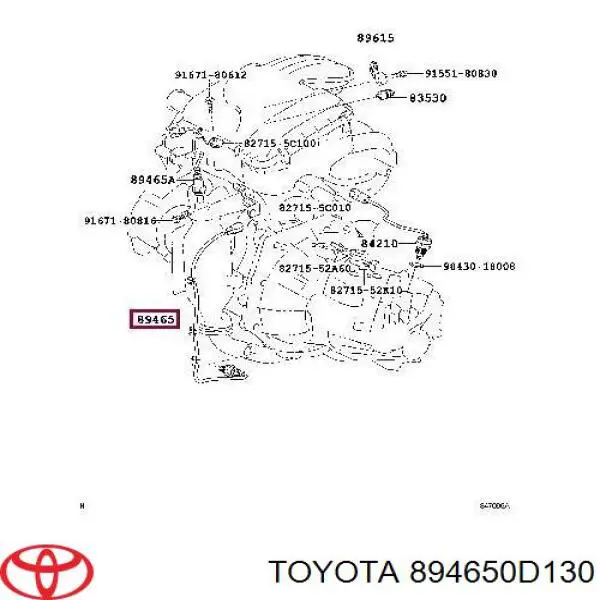 Sonda lambda de oxígeno posterior al catalizador 894650D130 Toyota