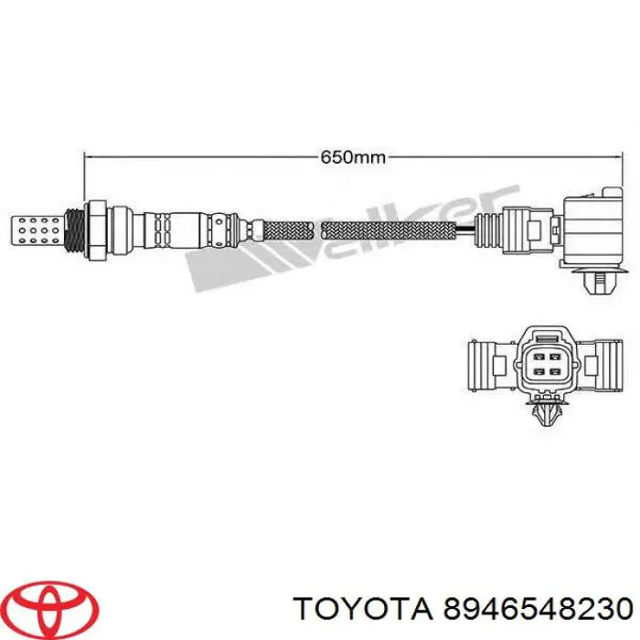 Sonda lambda, sensor de oxígeno después del catalizador derecho Toyota 8946548200
