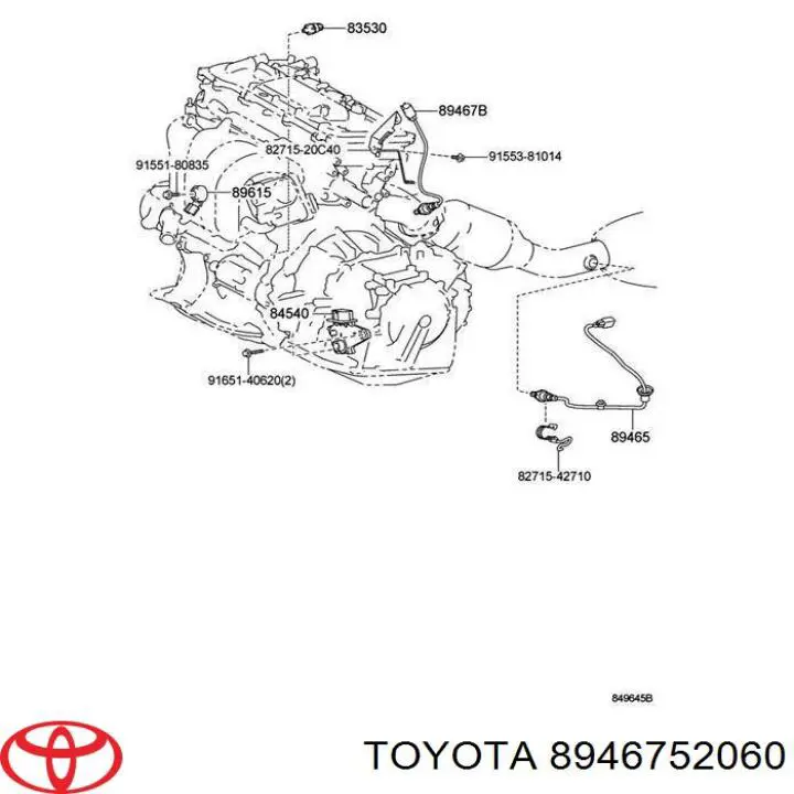 8946752060 Toyota sonda lambda sensor de oxigeno para catalizador