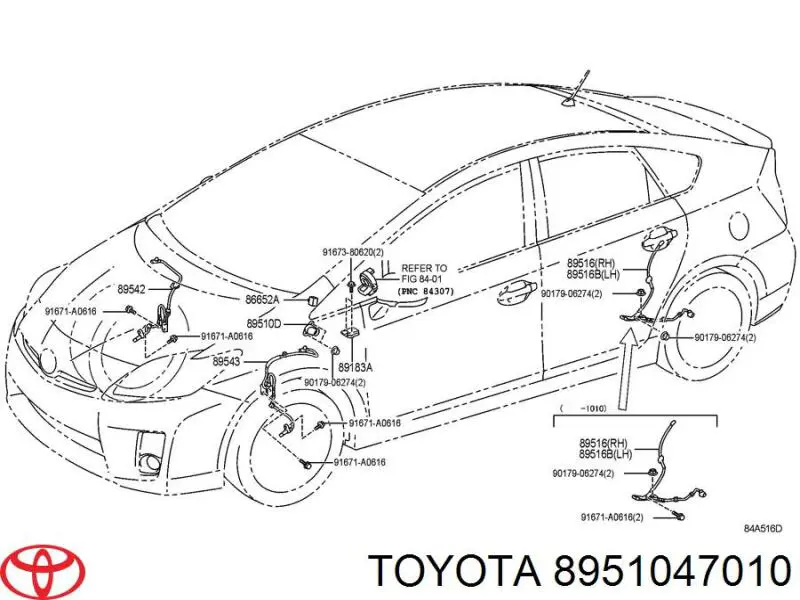 Sensor de posición del pedal de embrague Toyota 8951047010
