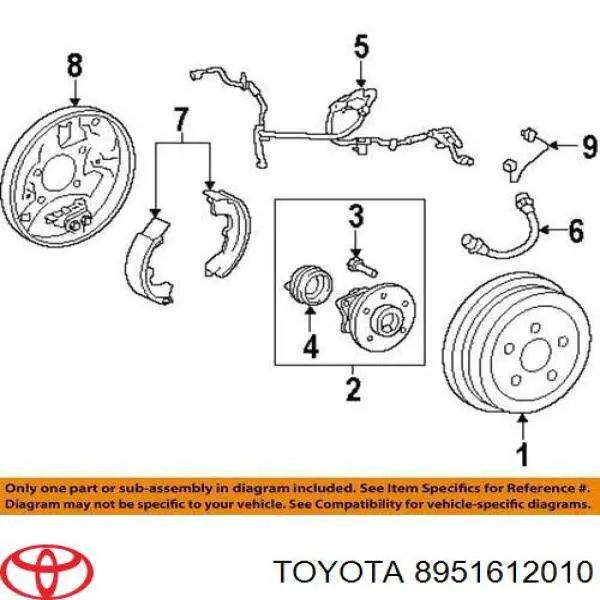 Cable de sensor, ABS, trasero derecho para Toyota Corolla (E12)