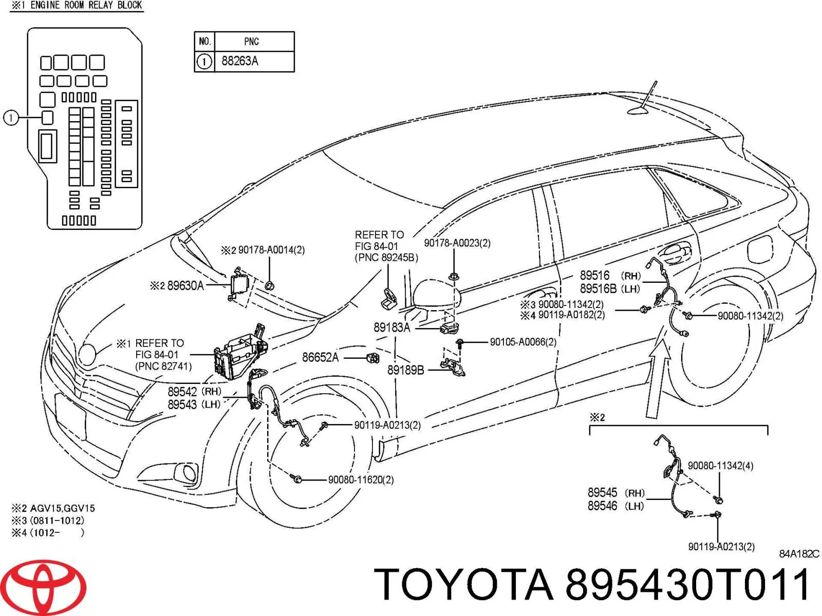 895430T011 Toyota sensor abs delantero izquierdo
