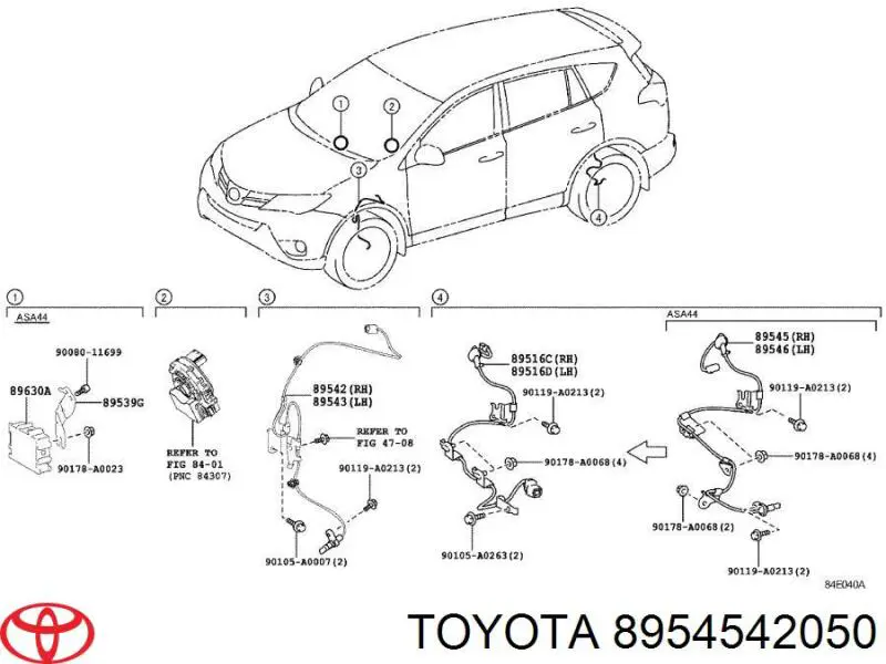 Sensor de freno, trasero derecho para Toyota RAV4 (A4)