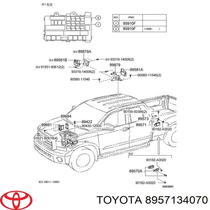 Módulo de control de bomba de combustible Toyota 8957134070