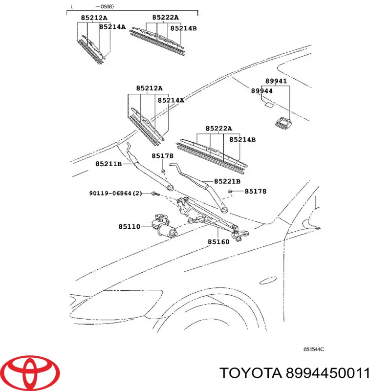 8994450011 Toyota cinta para sensor de lluvia