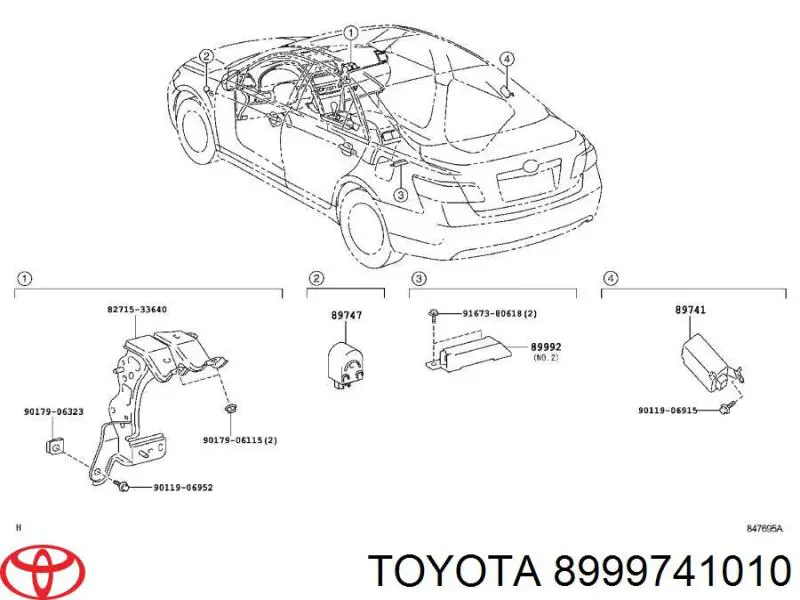 8999741010 Toyota antena de bloqueo de maletero