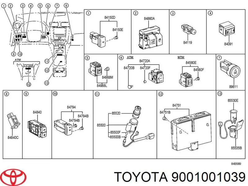 Lámpara del tablero de instrumentos Toyota 9001001039 precio, desde 5,65 EUR