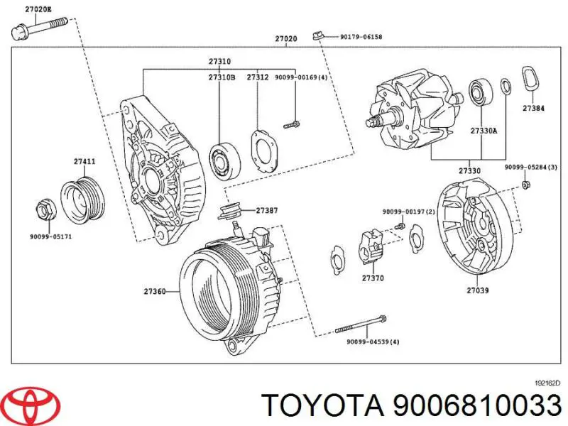 9006810033 Toyota cojinete, alternador