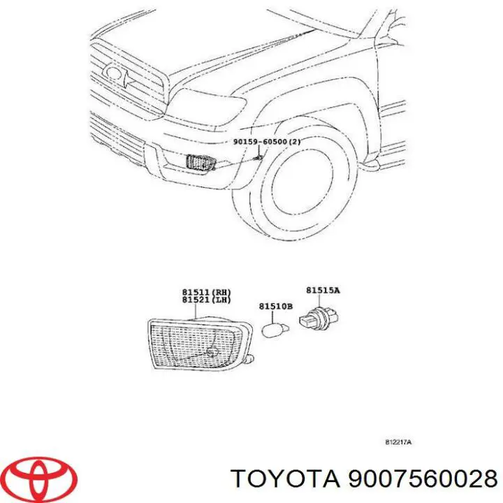 Portalámparas, luz intermitente para Toyota 4Runner (GRN21, UZN21)