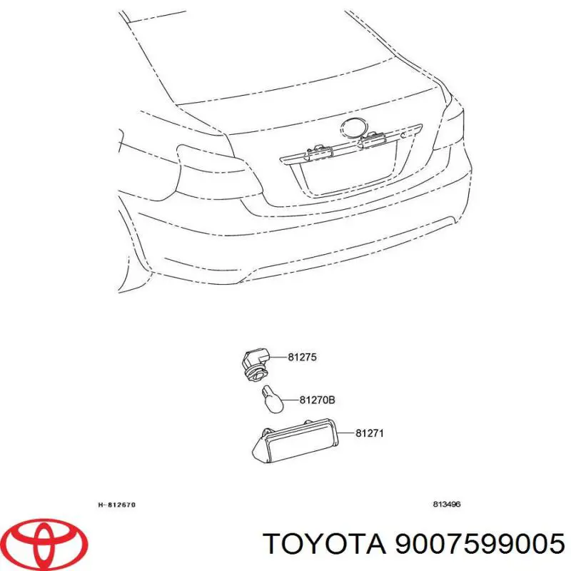 9007599005 Toyota zócalo (cartucho de una bombilla de una luz de freno adicional)