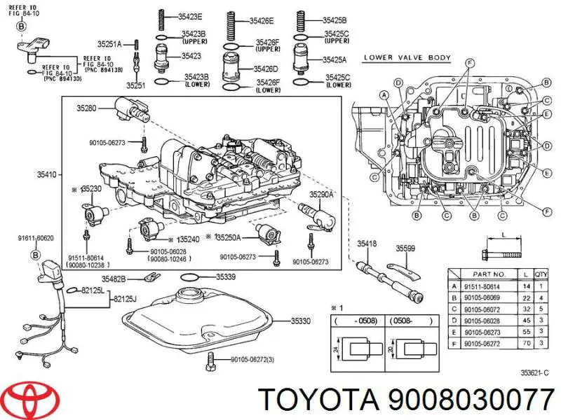Anillo obturador, filtro de transmisión automática para Toyota Avensis (LCM)