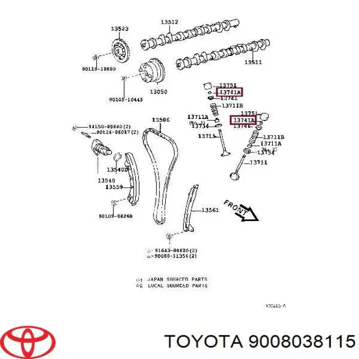 Cuña de válvula Toyota 9008038115 precio, desde 1,36 EUR