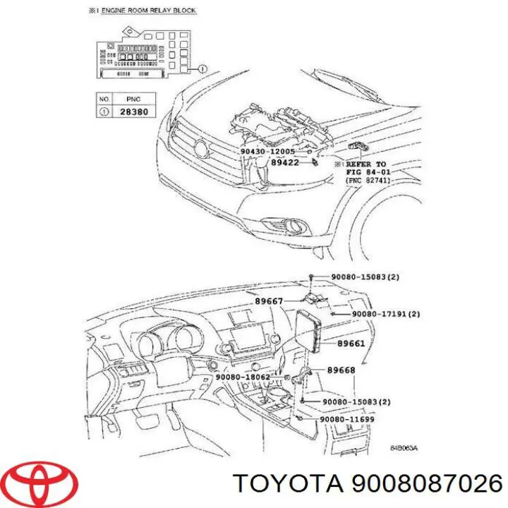 Relé del motor de arranque Toyota 2830021020