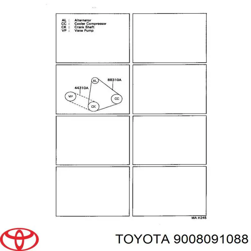 9008091088 Toyota correa trapezoidal