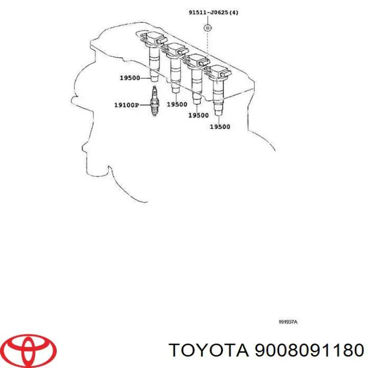 Bujias de encendido Toyota 9008091180