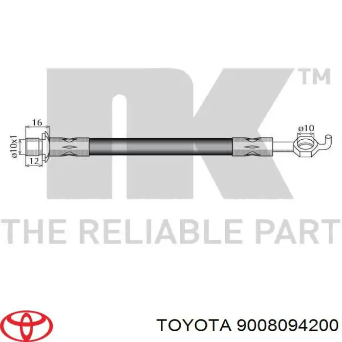 Manguera de freno delantera izquierda Toyota 9008094200 precio, desde 26,74 EUR