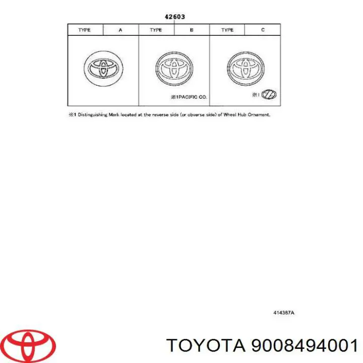 9008494001 Toyota tuerca de rueda