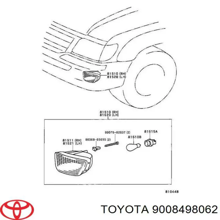 Bombilla de faro Toyota 9008498062 precio, desde 4,96 EUR