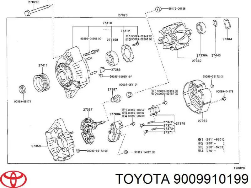 Cojinete, alternador para Toyota Corolla (E12J)