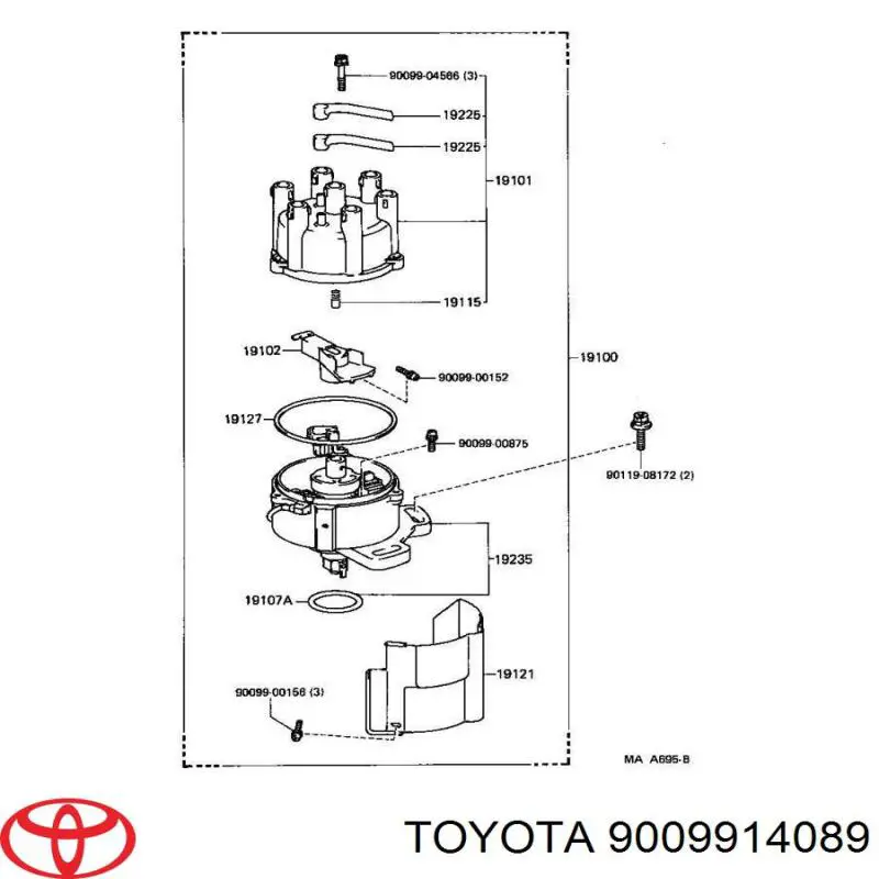 9009914089 Toyota junta torica de distribuidor