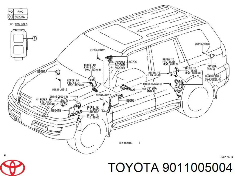 9011005004 Toyota cilindro actuador antivuelco