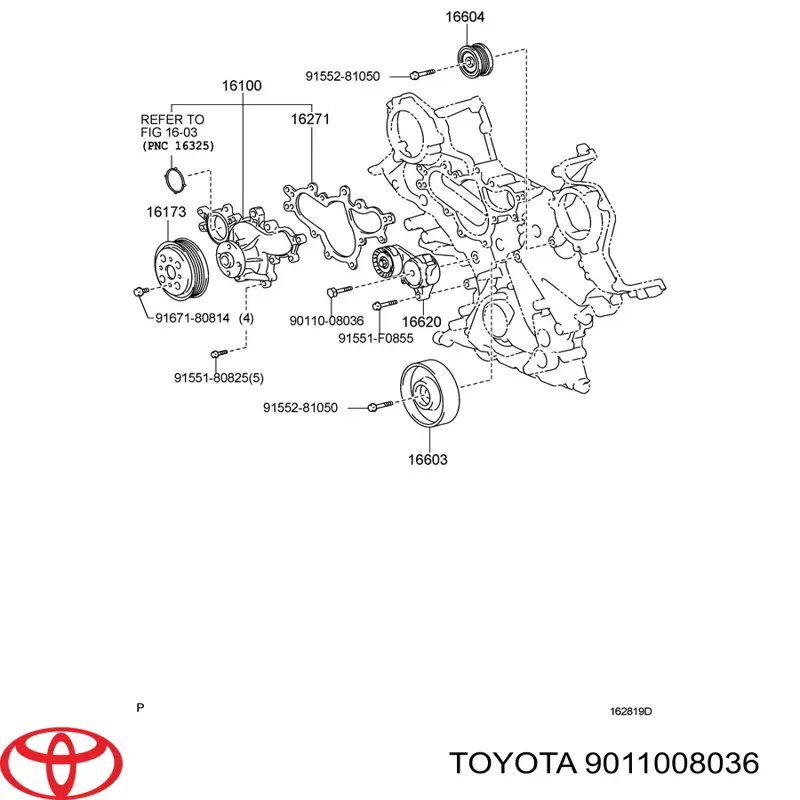 Bombeadora de agua Toyota 9011008036 precio, desde 1,60 EUR