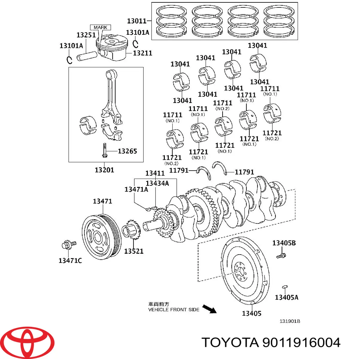 Perno de la polea del cigüeñal Toyota 9011916004 precio, desde 6,56 EUR